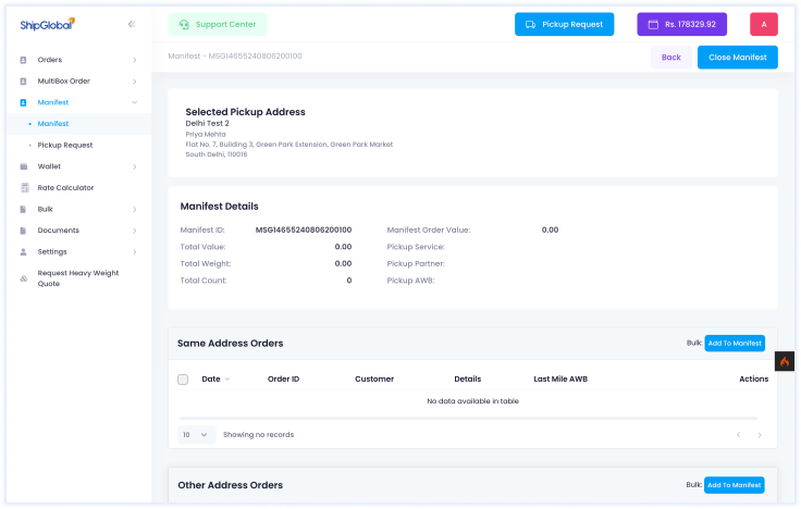 Pickup Flow Screen 1