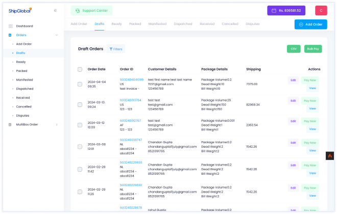 Vendor Portal Orders